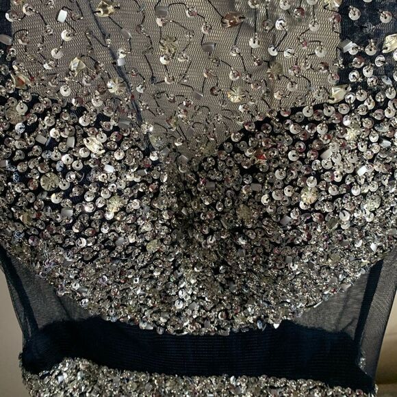 Gorgeous Navy Formal (Prom) Dress Embellished With Sequin’s & Crystals - Picture 7 of 15